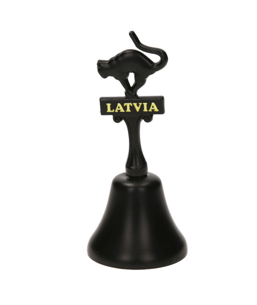 Suvenīru zvans Rīga Latvija ar melnu kaķi
